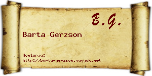 Barta Gerzson névjegykártya