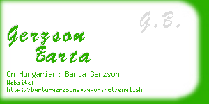 gerzson barta business card